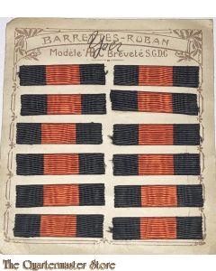 Belgium - Carton with ribbons Belgium WW1 The Yser Medal (Batons op kaart Belgie WO1 Médaille de l'Yser, Medaille van de IJzer)