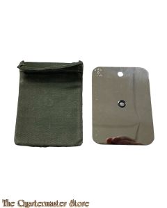 British 1945 dated signal mirror and fabric case.