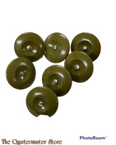 WW2 7 green Plastic buttons for Denim battledress blouse 