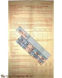 Aanvulling op aanvraag voor textiel  1941