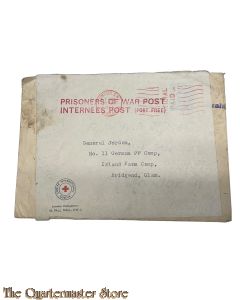Briefumslag Rotkreuz  Prisoners of War 1945 Gen major der LW Otto Jordan No 11 German PW Camp Bridgend