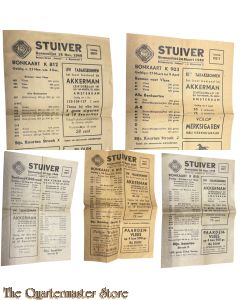5 x Bonnenlijst STUIVER 1948/49