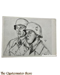 Postkarte militair 40-45 Norwegen-Kampfer Overltn Gerlach und Matthess