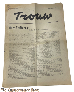 Krant Trouw 3e Jrg No 4 midden maart 1945