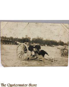 Belgium - Mil postcard Artillerie bemanning met geschut belgium 1910