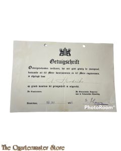 Getuigschrift Amsterdam zwemproef 10 juli 1935