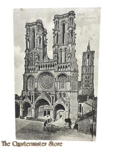 (Feld) Postkarte 1915 Laon la Cathedrale (17 Komp Landwehr Inf. Rgt 75)