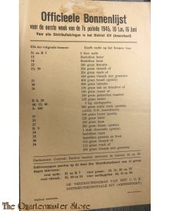 Officieele bonnenlijst 1e week 7e per 10-16 juni 1945