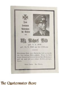 In Memoriam Karte/Death notice Uffz Infanterie Regiment (Russland)