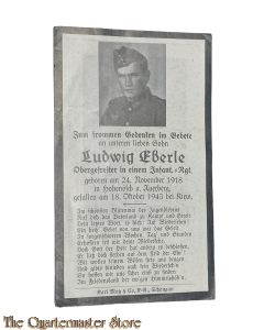 In Memoriam Karte/Death notice Obgfr Infanterie Regiment (Kiev)