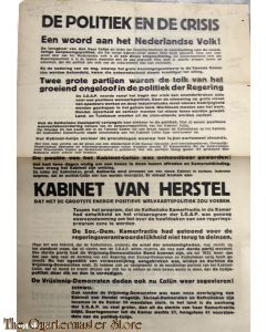 Posterformaat / handout partij beginselen S.D.A.P. 1935