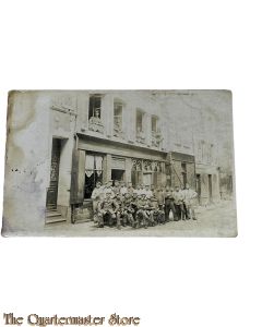 Postkarte 1914-18 Studio photo Soldaten fur Hotel 