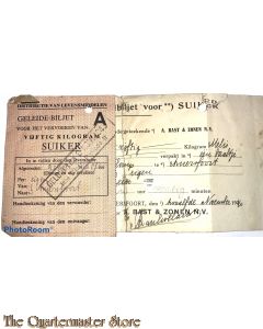 Geleide biljet 50 kg suiker 1940