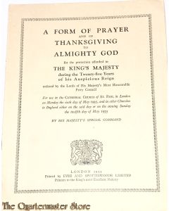Booklet 1935  A form of prayer and of Thanksgiving