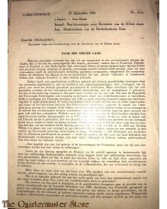 Circulaire no 1014  20 september 1941 voor de deelnemers van de Ned Unie s' Gravenhage