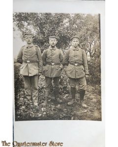 Photo WW1 3 German soldiers in combat uniform 