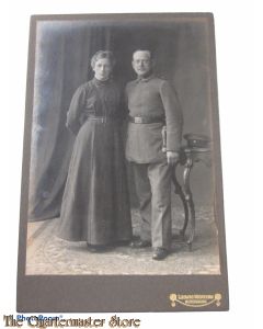 AnsichtsKarte (Mil. Postcard) studio portret soldier with wife 1916