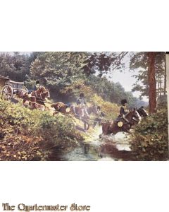 Postkaart mobilisatie 1914 Rijdende Artillerie doorwaad beek