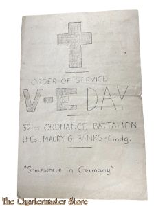 Order of Service V-E Day 321 Ordnance Batt ¨Somewhere in Germany¨