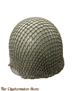M1 steel combat helmet fixed bails WW2 and small mesh camo net 