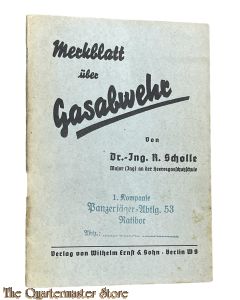 Brochure - Merkblatt über Gasabwehr 1940 ( 1.Komp Panzerjagerabt 53 Ratibor)