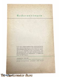 Brochure NSB ;  Redevoeringen van den Rijkscommissaris, Rijksminister Dr. A. Seyss-Inquart en den president van den Nederlandschen kultuurraad, Prof.Dr. G.A.S. Snijder