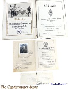 Konvolut HJ und KM documente (Konvolut HItlerjugend and Kriegsmarine documents)