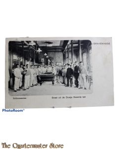 Prent briefkaart  1904 Soldatencantine Groet uit de Oranje Kazerne van .... 's Gravenhage