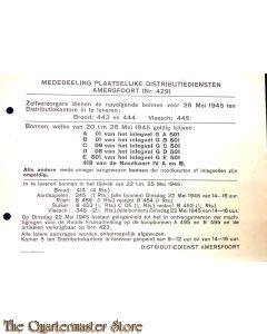 Mededeeling Plaaselijke distributiediensten Amersfoort (Nr. 429)