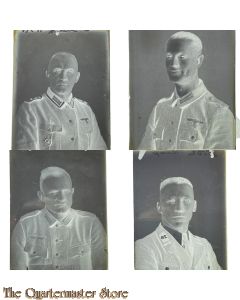 4 Glass negatieve Deutsche soldaten (4 glasnegatieven Duitse soldaten 40-45)