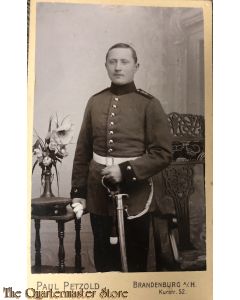 Studio foto soldaat met sabel WW1 Brandenburg