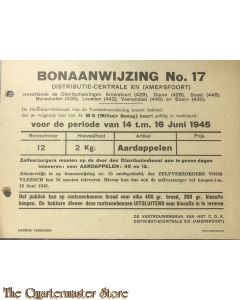 Bonaanwijzing no 17 Distributie-centrale XIV (Amersfoort)  14 t/m 16 juni 1945