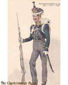 Prent briefkaart 1929 Eeuwfeest grenadiers en Jagers