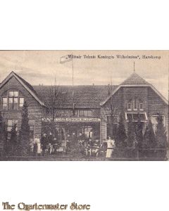 Prent briefkaart 1914 Militair tehuis Koningin Wilhelmina Harskamp