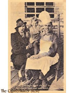 Prent briefkaart 1940 Kok bezoek