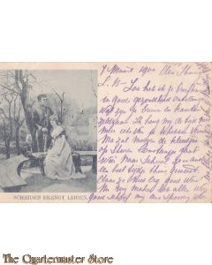 Prent briefkaart 1900 Scheiden brengt lijden