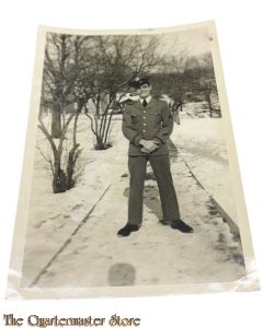 WW2 period original Photo US Soldier with pipe