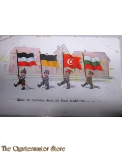 Postkarte Wenn die Soldaten durch die Stadt marchieren
