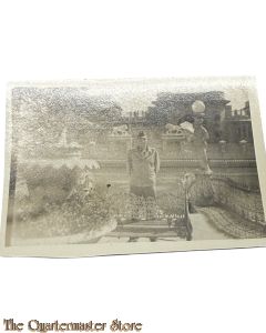 WW2 period original Photo US Soldier at a temple 