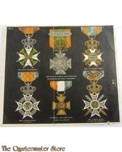 Pre 1940 Uitklapplaat Nederlandse onderscheidingen