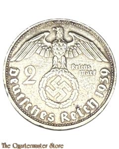 German 2 Mark 1939 silver Hindenburg