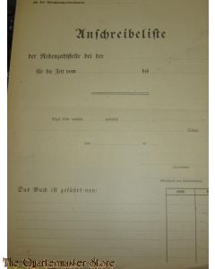 WH Anschreibeliste der Nebenzahlstelle for Wehrsold