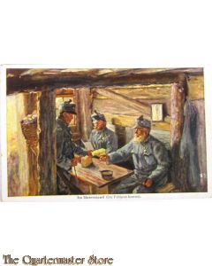AnsichtsKarte (Mil. Postcard) Im Unterstand (die Feldpost kommt)