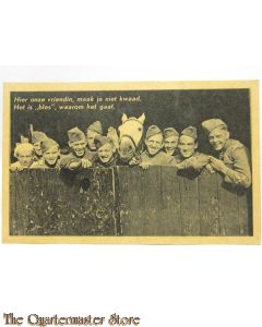Prent briefkaart mobilisatie 1939 Kwaad gaat