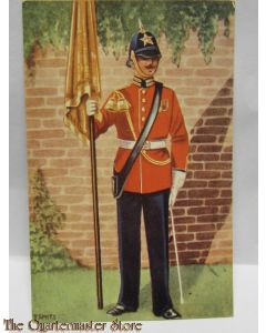 Prent briefkaart Dept van Defensie 1949 no 9 Cer tenue vaandeldrager Prinses Irene