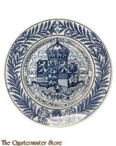 Keramiek wandbord 25-jarig huwelijk HKH Wilhelmina en ZKH Hendrik