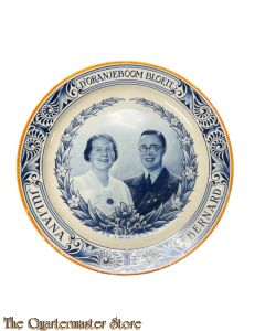 Keramieken Wandbord  D'Oranjeboom bloeit Juliana Bernhard