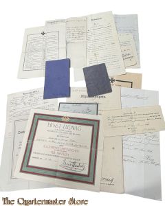 WK1 Militair Konvolut fam Elfers KIA  (German military paperwork WW1 Elfers)
