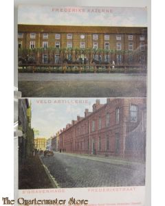Prent briefkaart 1914 mobilisatie Frederiks Kazerne ,Veldartillerie 's Gravemhage