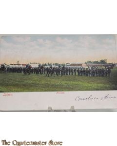Prent briefkaart 1914 mobilisatie Parade Leiden 